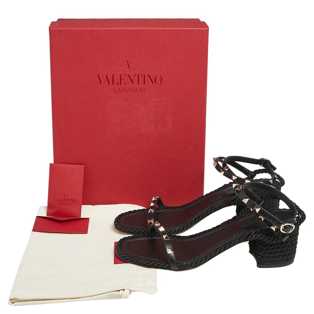 valentino rockstud rope sandals