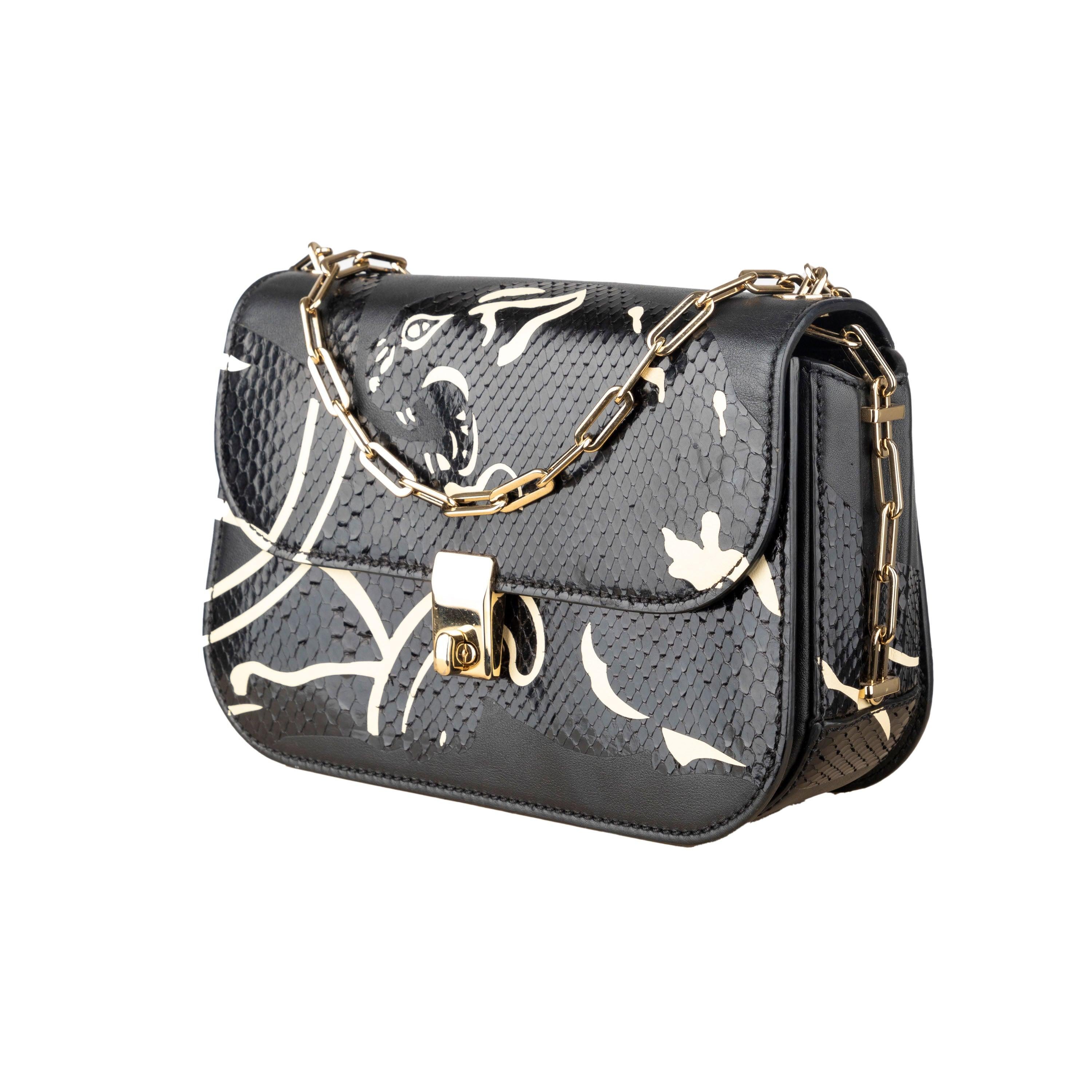 Valentino Leather and Snakeskin Panther Crossbody Bag - '10s In Excellent Condition In Milano, IT
