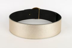 Valentino Leather Belt and Buckle Paved with Rhinestones.