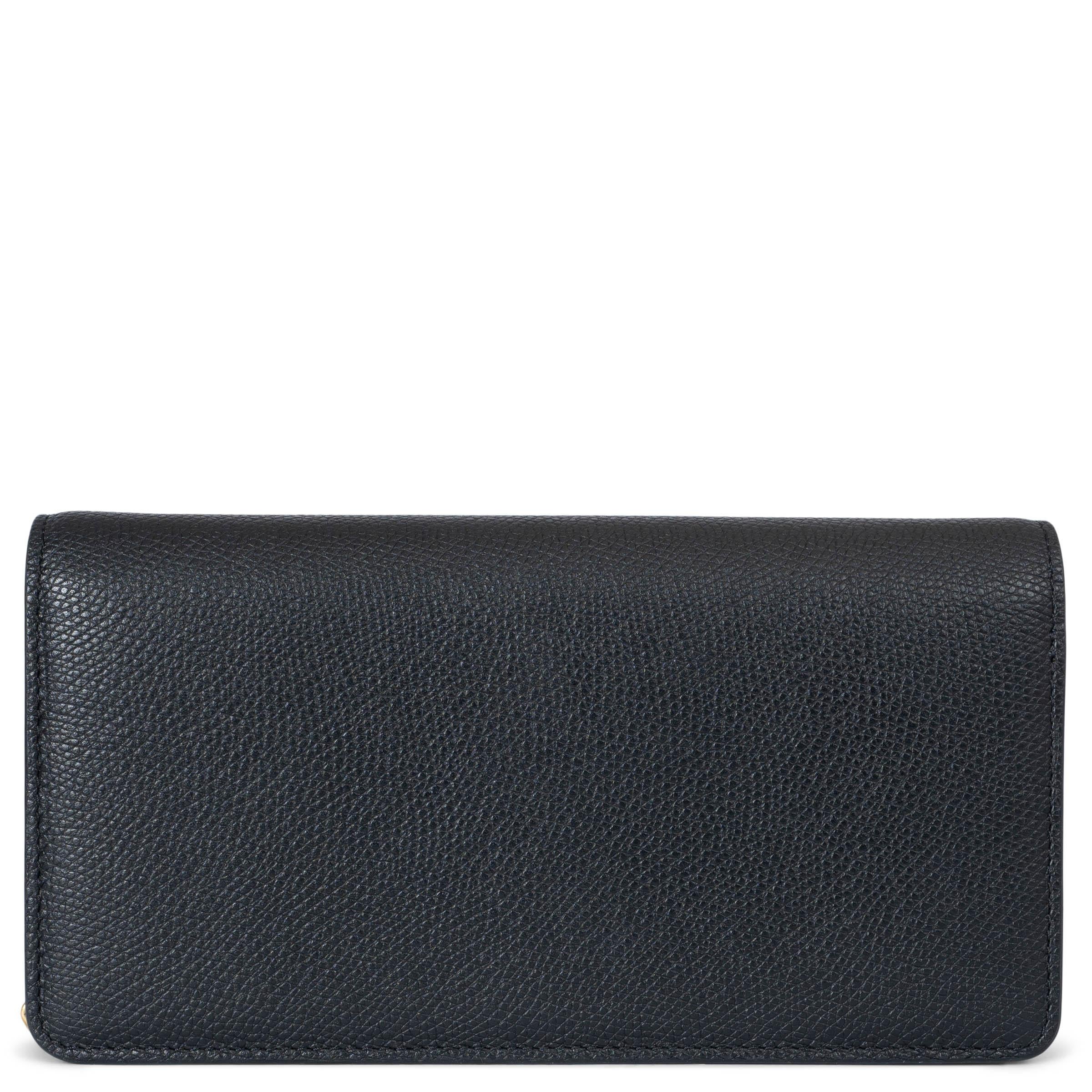 Black VALENTINO leather leather VLOGO SIGNATURE CHAIN Wallet For Sale