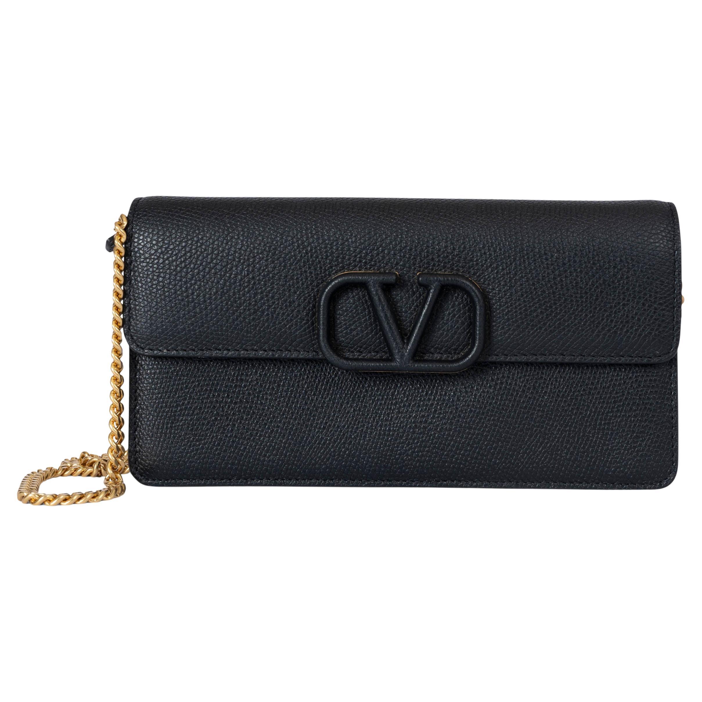 VALENTINO leather leather VLOGO SIGNATURE CHAIN Wallet For Sale