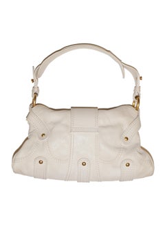 Valentino Leather Off White Rock Studded Shoulder Bag
