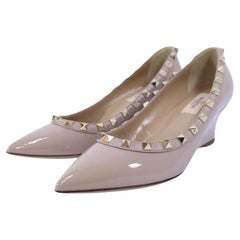 Valentino Leather Rockstud Wedge Pumps EU 36.5