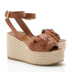 Valentino Leder-Espadrilles „Rose Atelier 03“ mit Keilabsatz – Größe 8,5 / 38,5