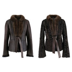 Valentino Leather, Sable & Astrakhan Fur Reversible Jacket US 6