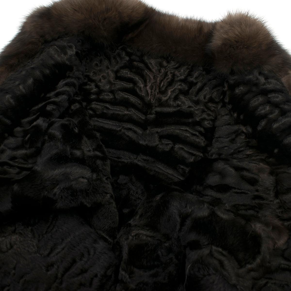 Women's Valentino Leather, Sable & Astrakhan Fur Reversible Jacket US 6