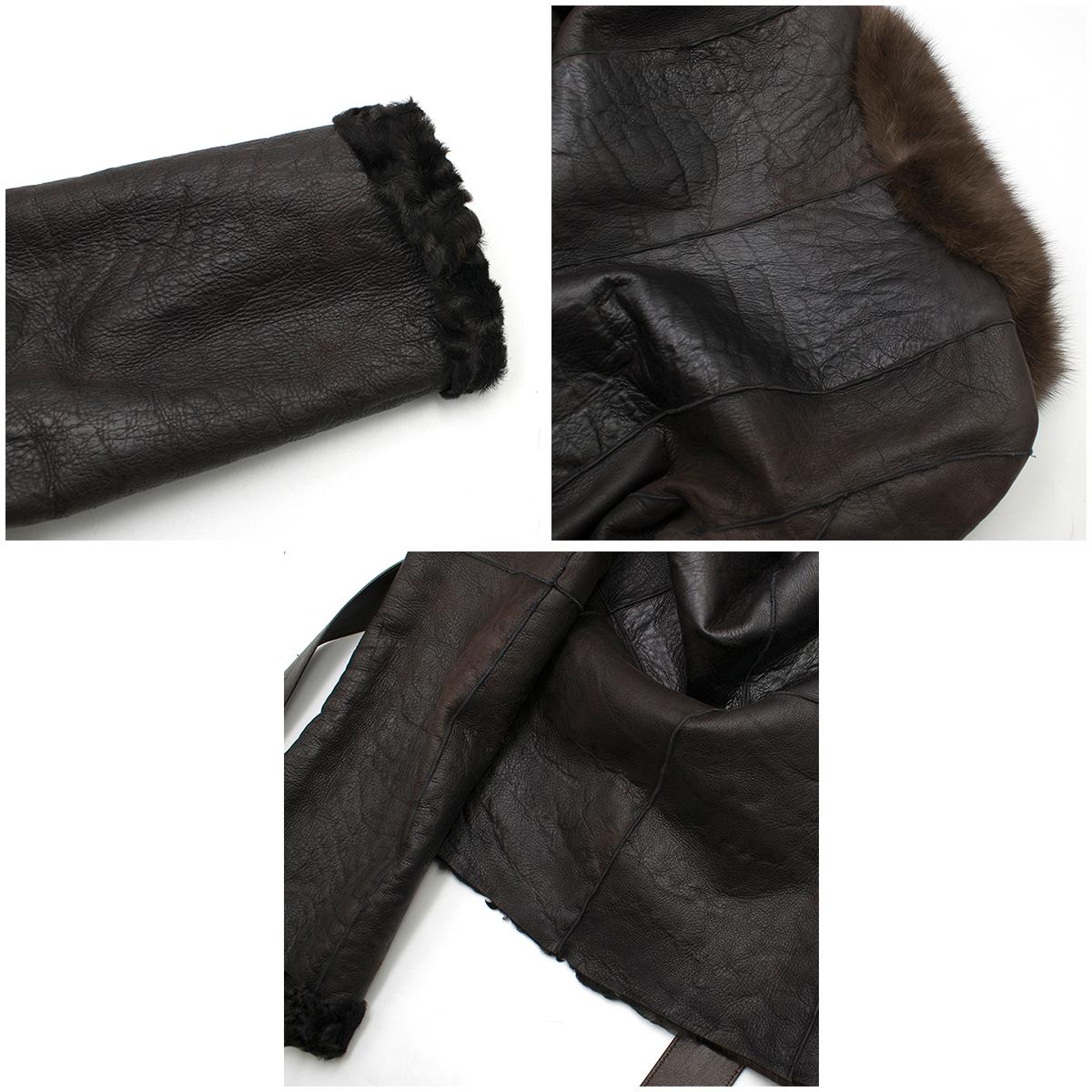 Valentino Leather, Sable & Astrakhan Fur Reversible Jacket US 6 3