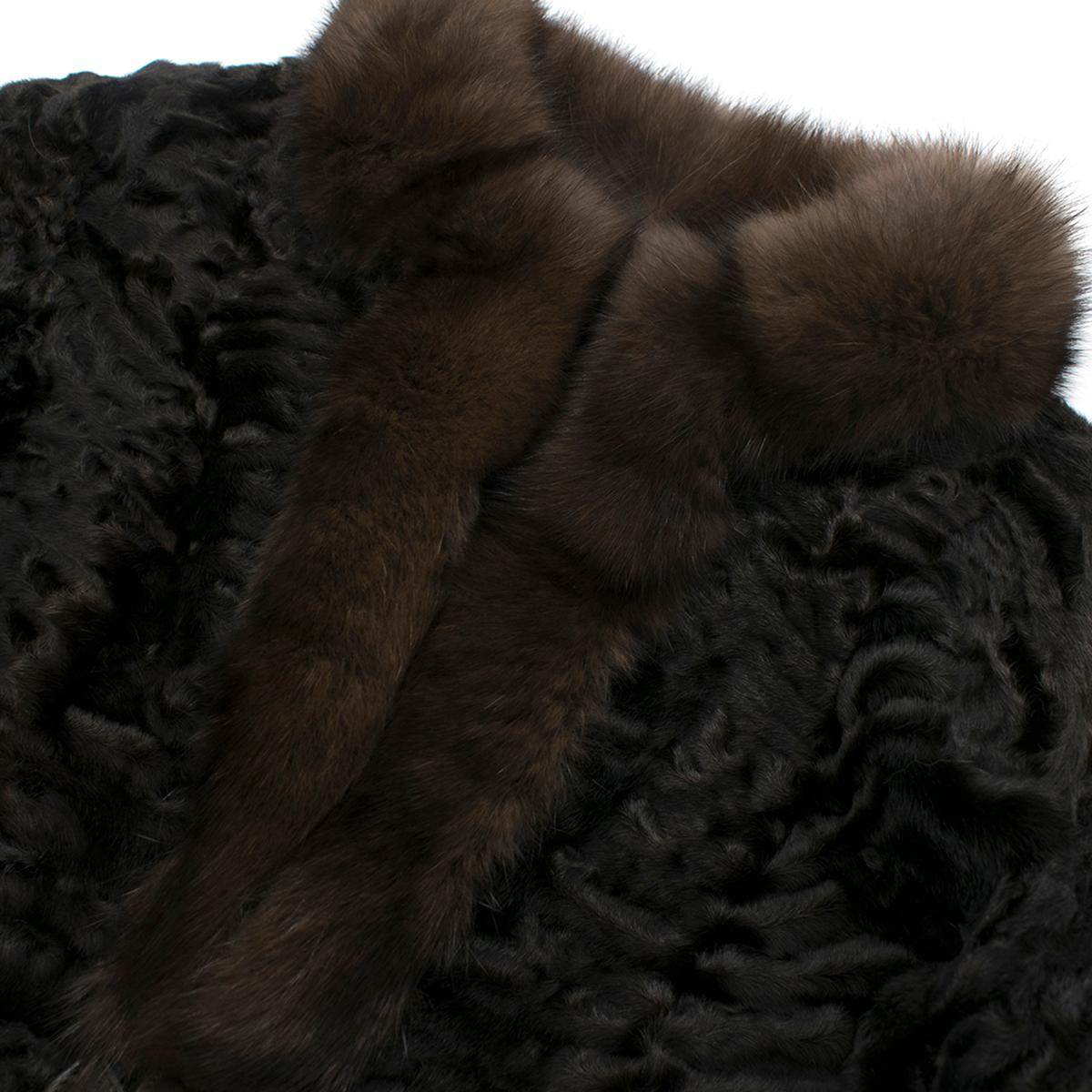 Valentino Leather, Sable & Astrakhan Fur Reversible Jacket US 6 4