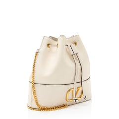 Valentino Leather VLogo Chain Mini Bucket Bag