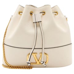 Valentino Leather VLogo Chain Mini Bucket Bag