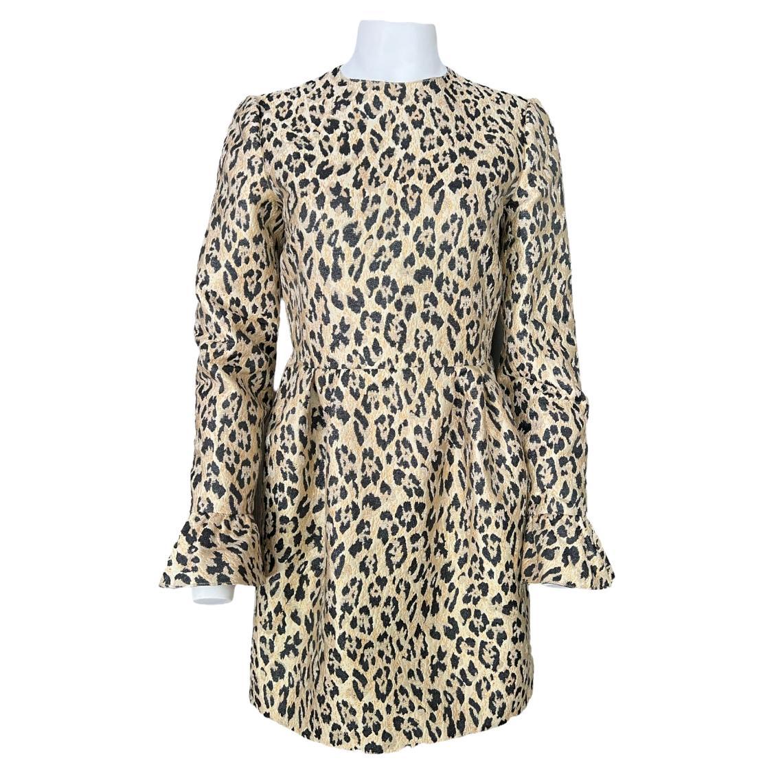 Vestido Valentino Brocado Leopardo, Talla 44 en venta