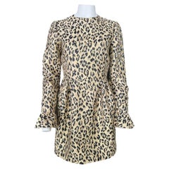 Valentino Leopard Brocade Dress, Size 44