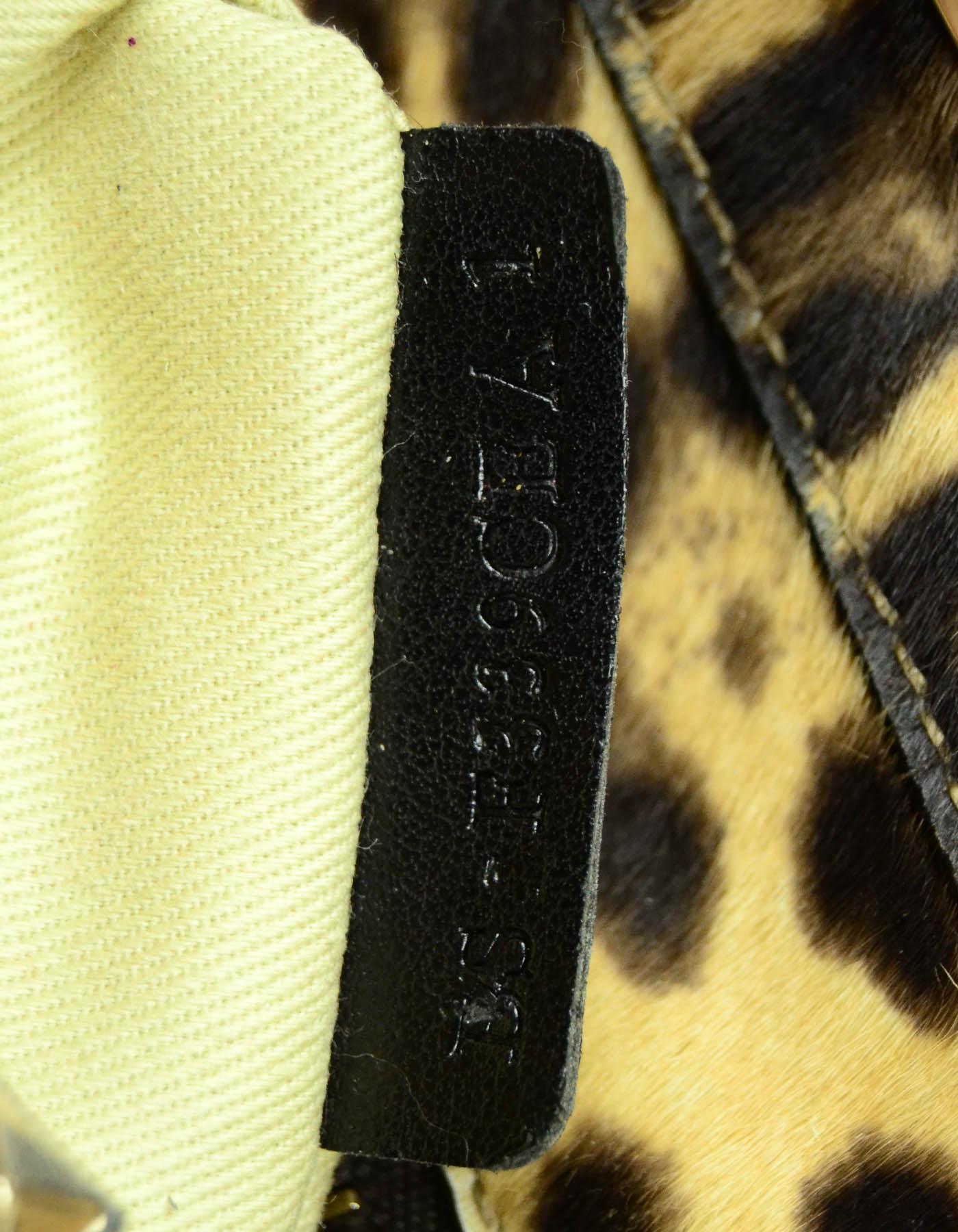 Valentino Leopard Print Calf Hair Small Rockstud Tote Bag w/ Crossbody Strap 4