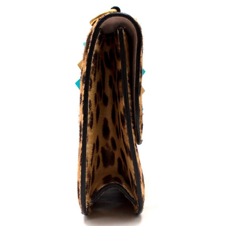 Valentino Crystal-Embellished Leopard Print Pony Hair Small Shoulder B –  Celebrity Owned