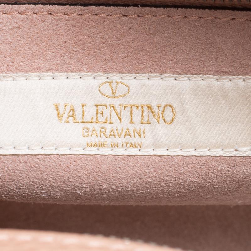 Valentino Light Brown Leather Guitar Straps Rolling Rockstud Shoulder Bag 1