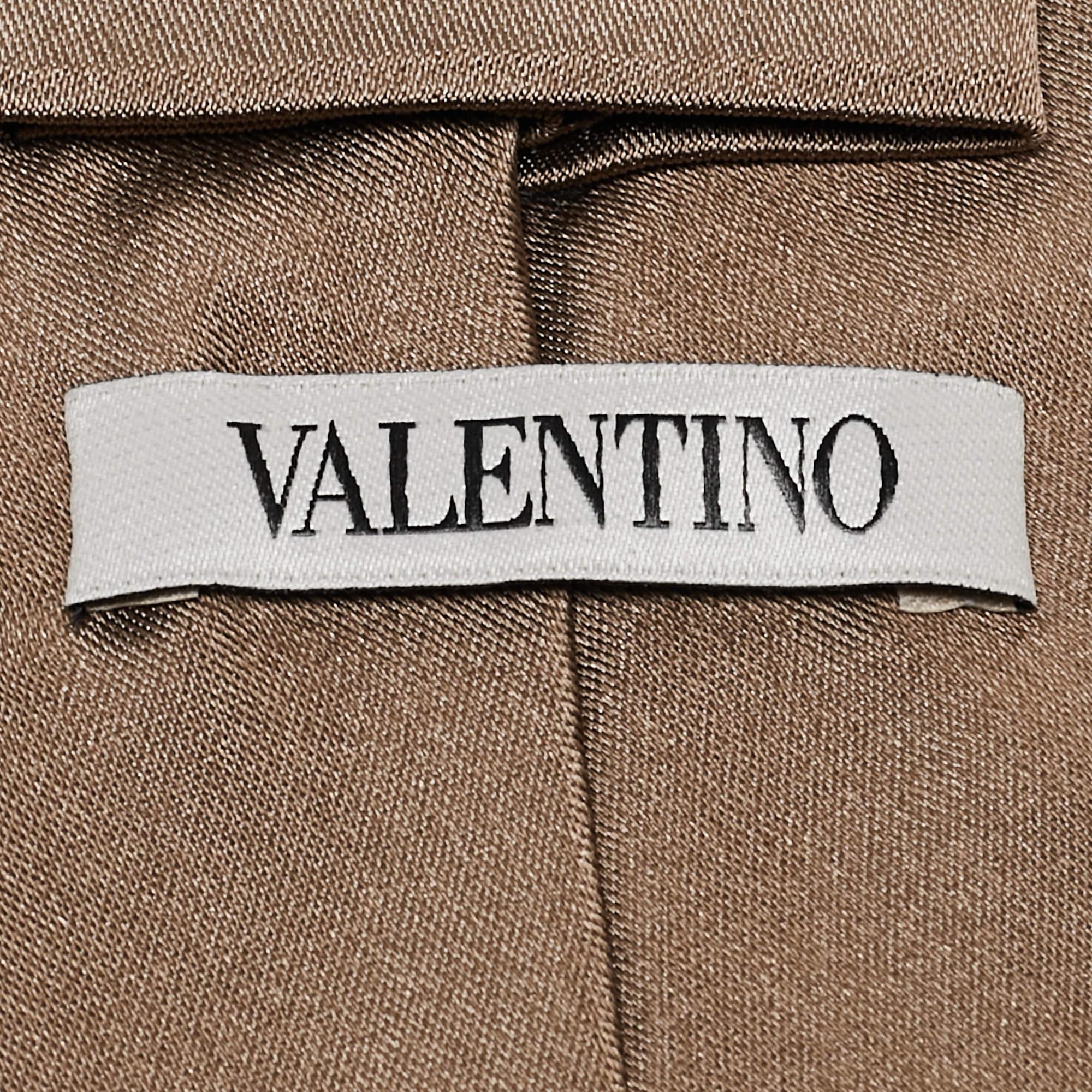 Valentino Light Brown Silk Tie In Good Condition For Sale In Dubai, Al Qouz 2