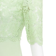 VALENTINO light green cotton blend lace bodice A line dress IT38 XS