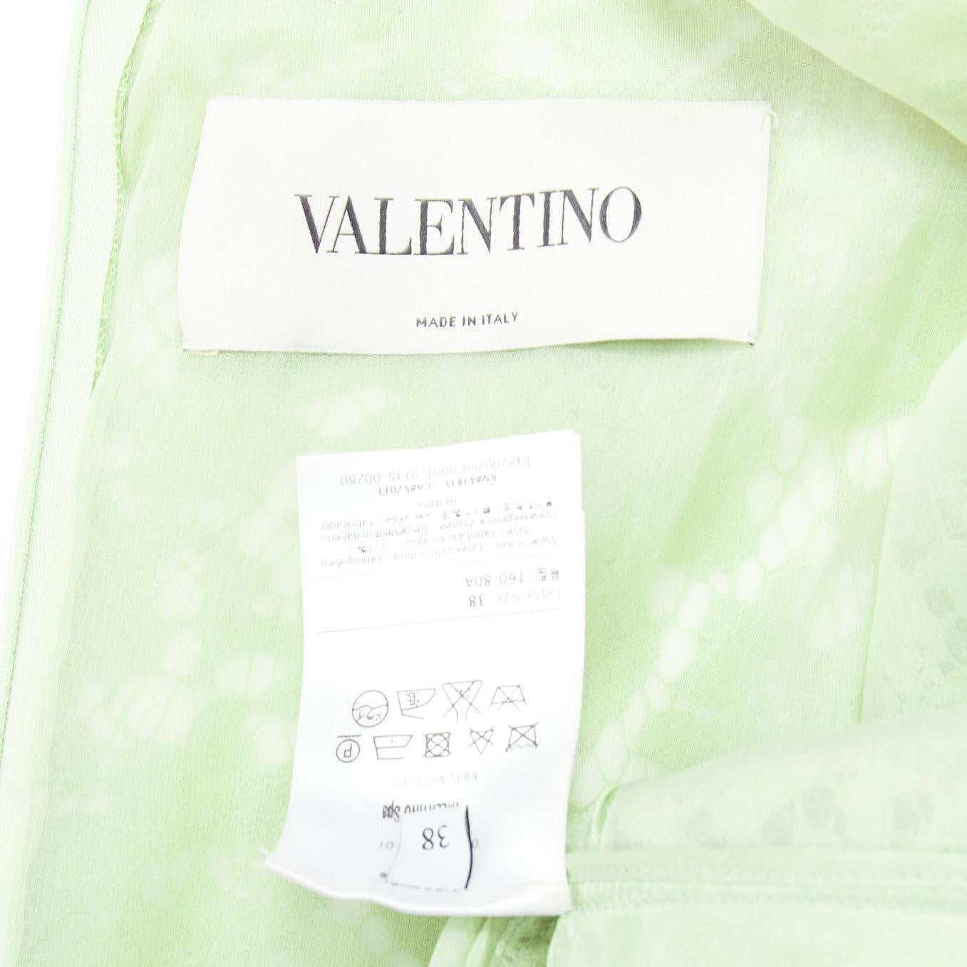 VALENTINO light green cotton blend lace bodice A line dress IT38 XS For Sale 4