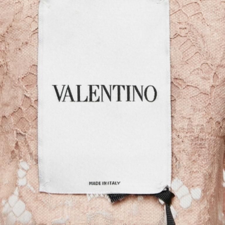 Valentino Light Pink Pelz & Spitze Kurzarm Crop Jacket S im Angebot 4
