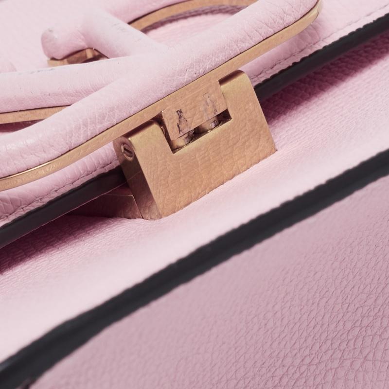 Valentino Light Pink Grained Leather Small VSling Shoulder Bag 9