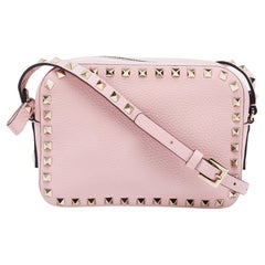 Valentino Light Pink Leather Rockstud Camera Bag