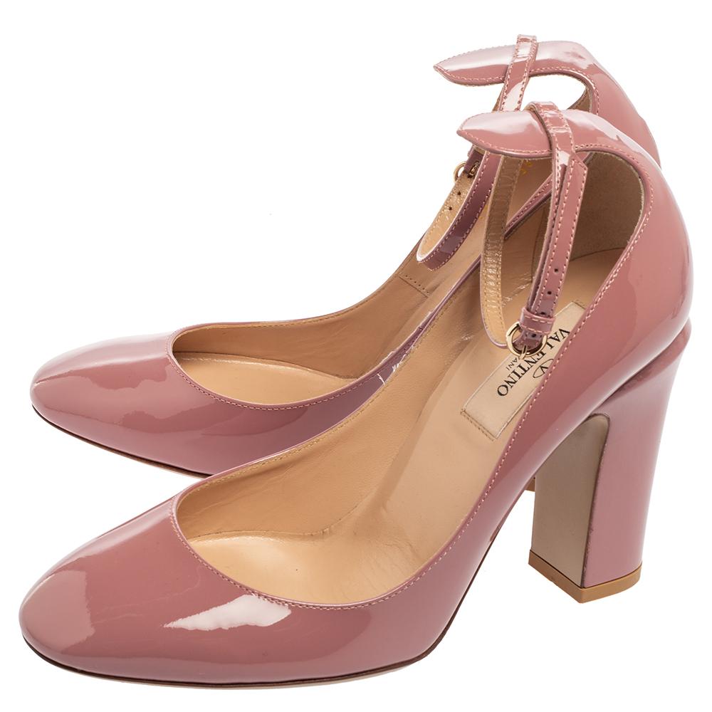 Valentino Lilac Patent Leather Tango Ankle-Strap Pumps Size 36.5 1