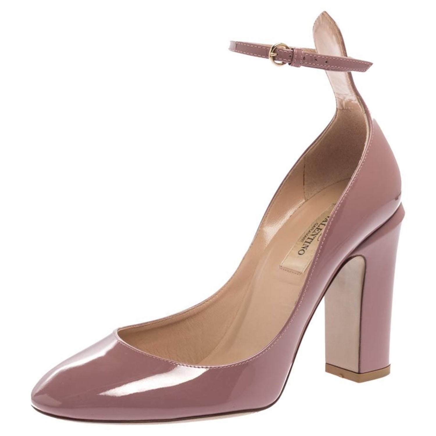 Valentino Lilac Patent Leather Tango Ankle-Strap Pumps Size 37.5 at 1stDibs