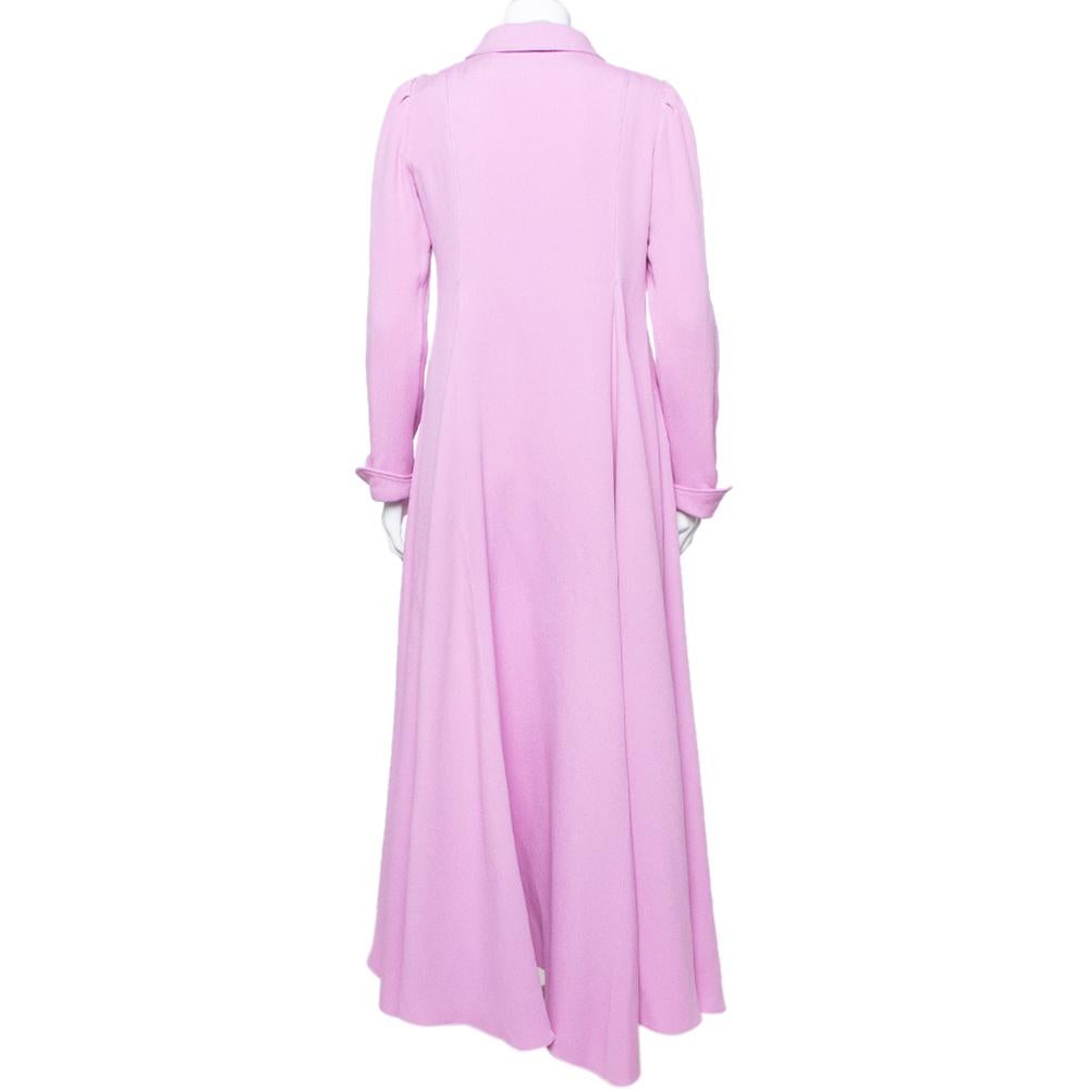 Purple Valentino Lilac Silk Crepe Collared Maxi Dress M
