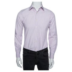 Valentino Camisa a rayas lila de algodón M