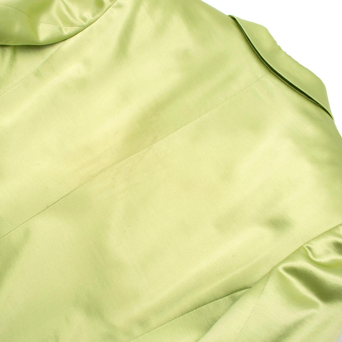 green silk blazer