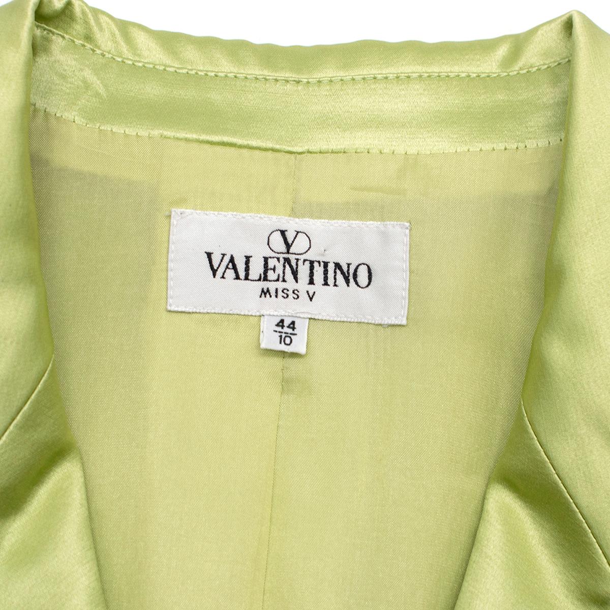 Valentino Lime Green Wool & Silk-blend Blazer US 8 For Sale 1
