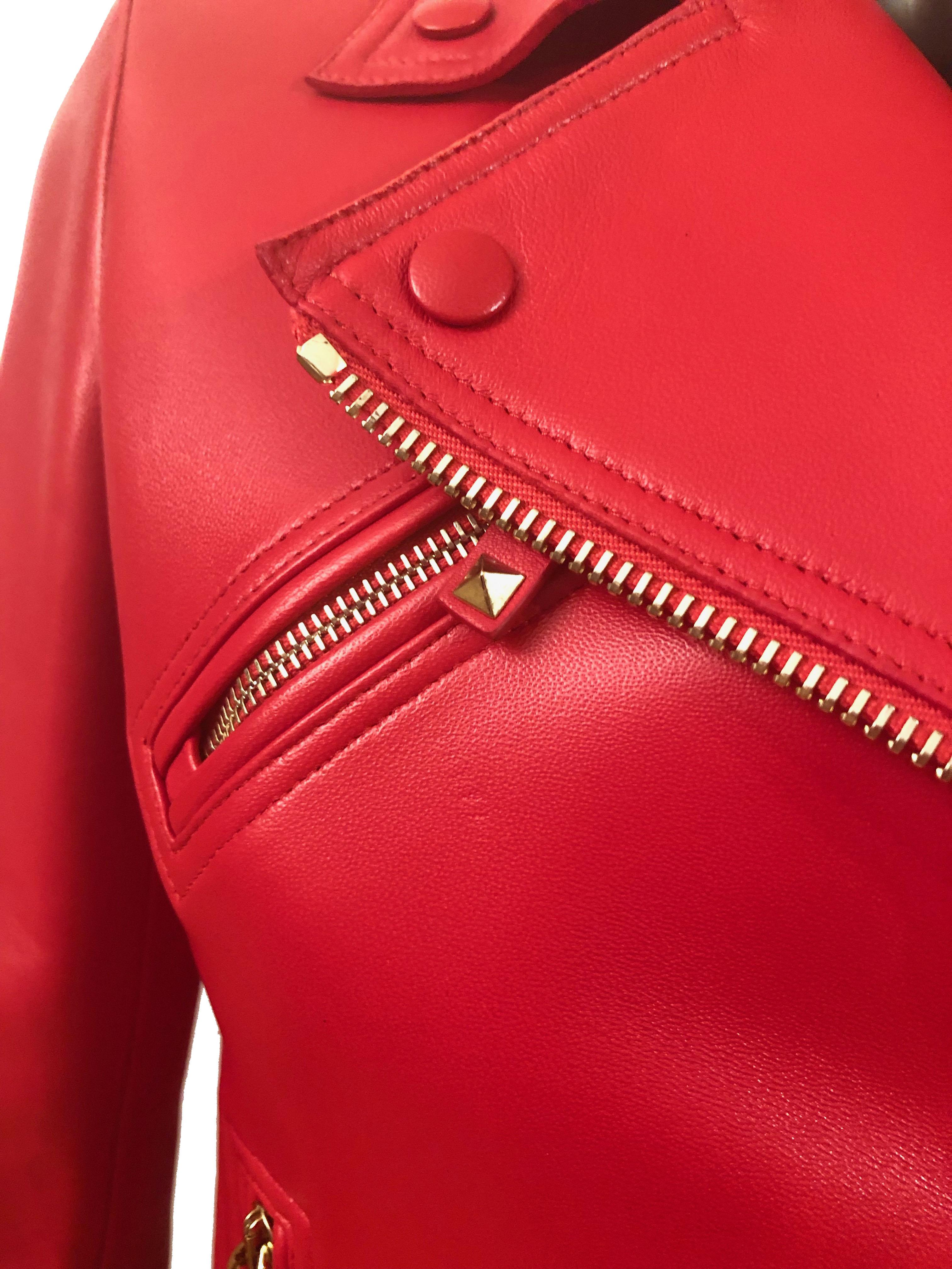 rouge leather jacket