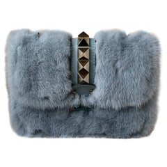 Valentino Lock Small Mink-Fur Shoulder Bag