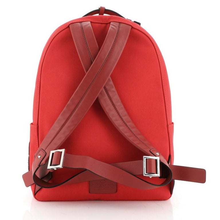 Valentino Logo Backpack Canvas Large For Sale at 1stdibs