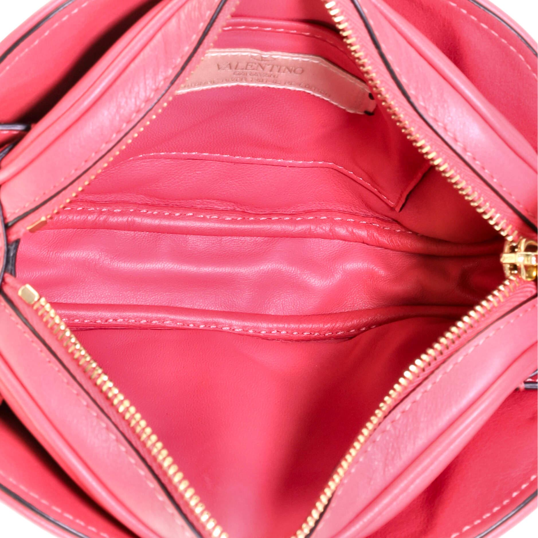 Red Valentino Logo Crossbody Bag Embossed Leather Small