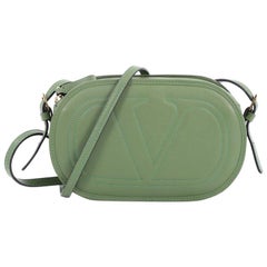 Valentino Logo Crossbody Bag Embossed Leather Small