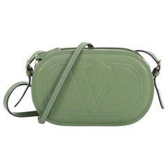 Valentino Logo Crossbody Bag Embossed Leather Small
