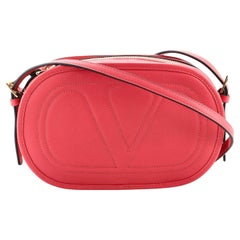Valentino Logo Crossbody Bag Embossed Leather Small
