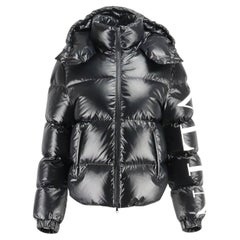 Valentino Logo Printed Quilted Shell Down Jacket It 44 UK 12