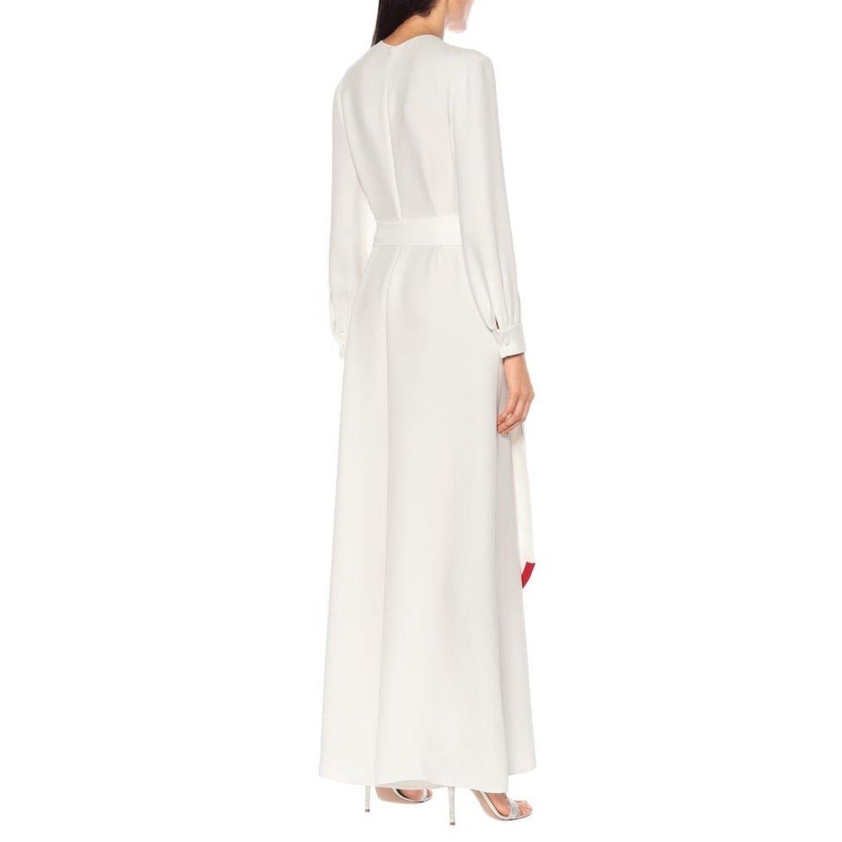 Valentino Long Couture Silk Cady Jumpsuit IT42 US6 In New Condition For Sale In Brossard, QC