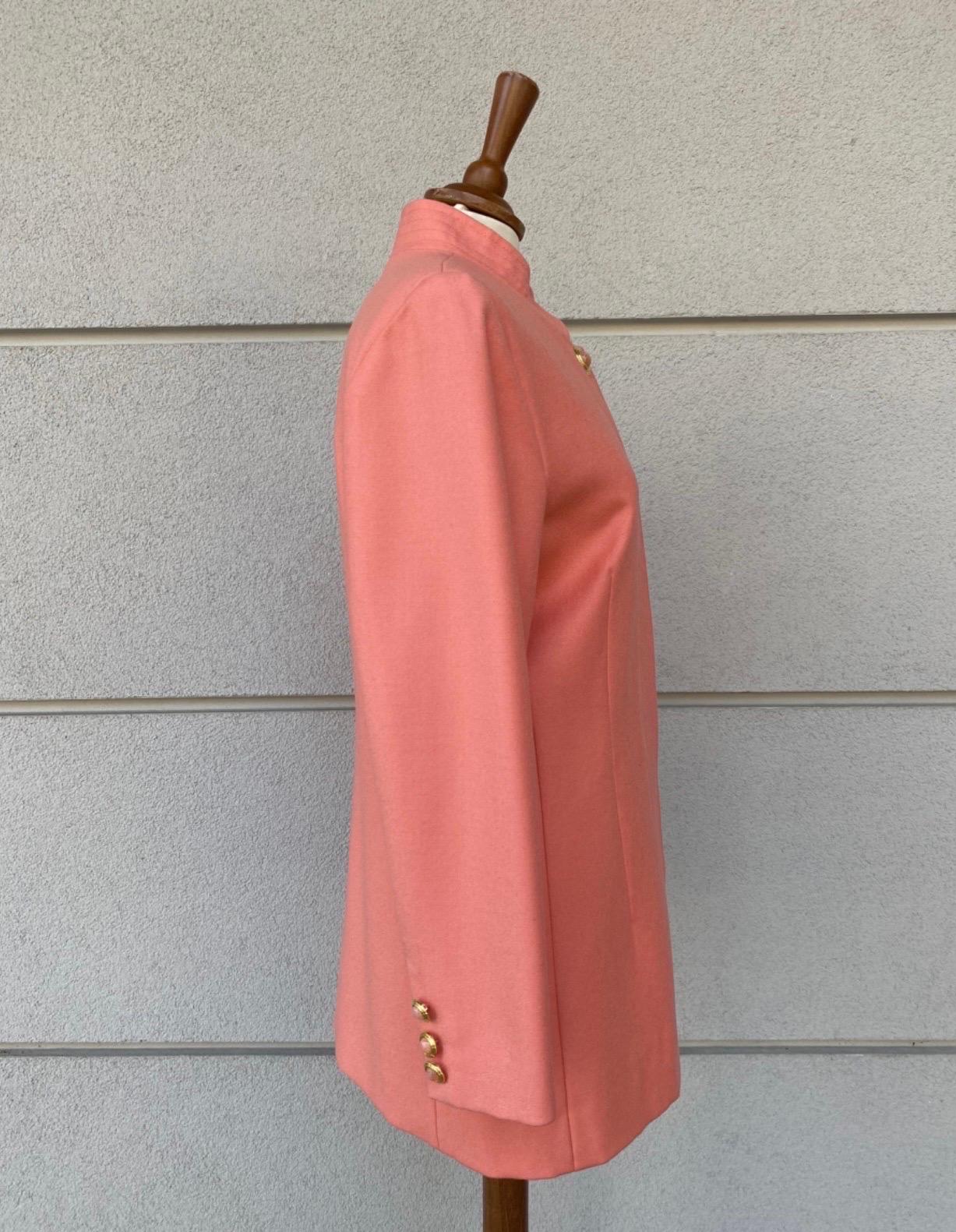 Orange Valentino long peach pink wool vintage Jacket For Sale