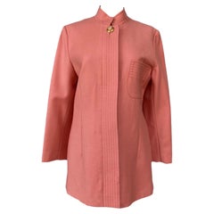 Valentino Lange pfirsichrosa Vintage-Wolljacke