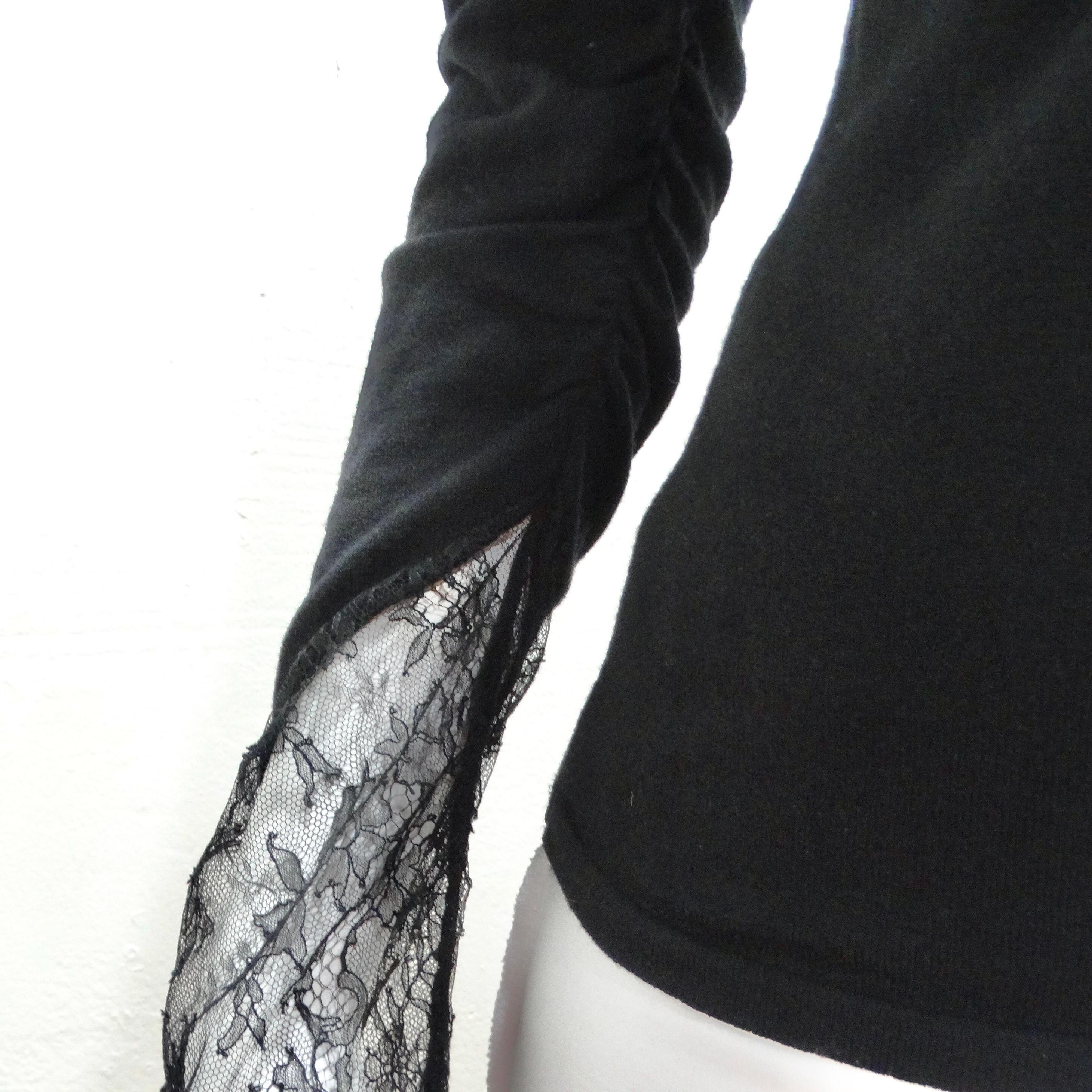Women's or Men's Valentino Long Sleeve Twist Motif Lace Blouse For Sale