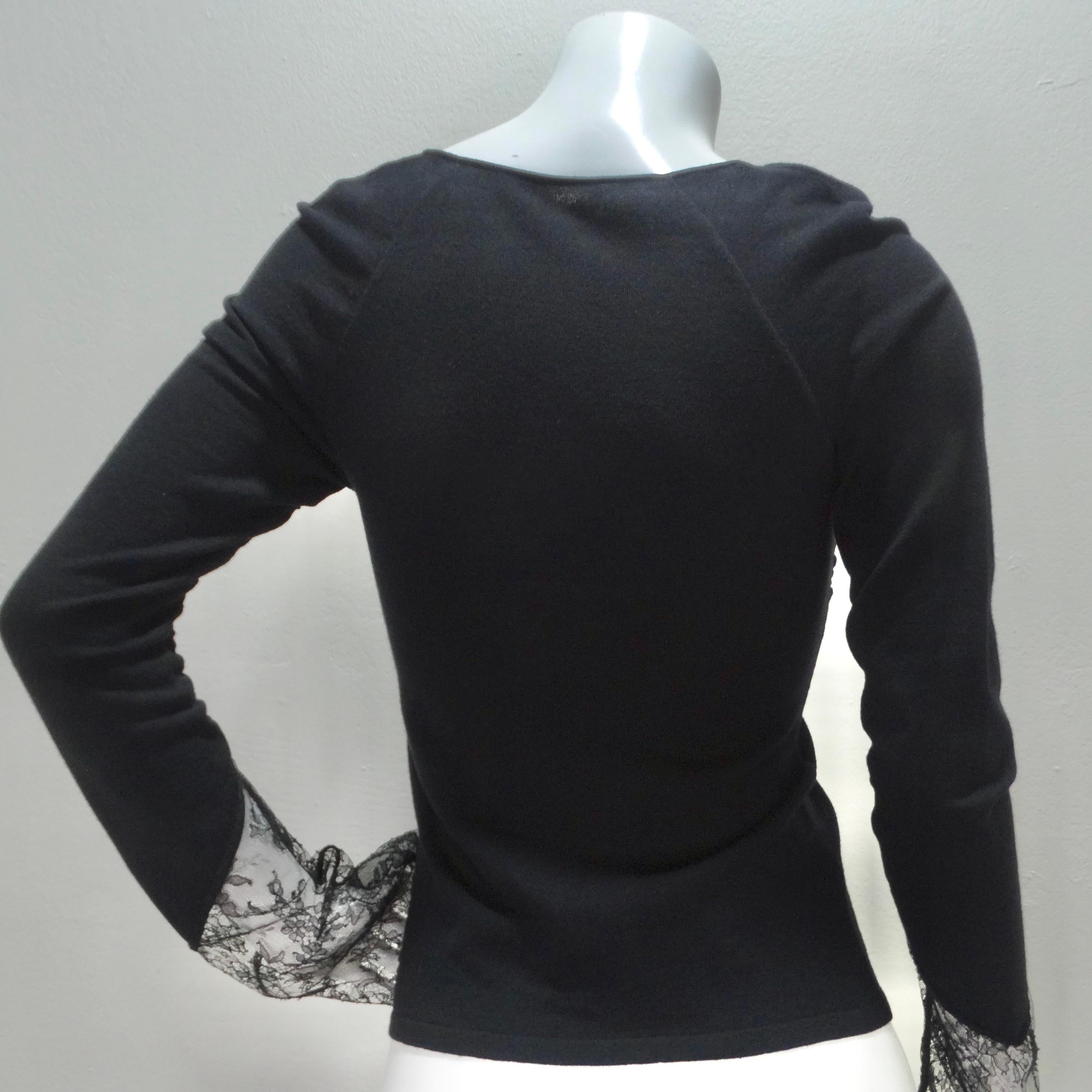 Valentino Long Sleeve Twist Motif Lace Blouse For Sale 4