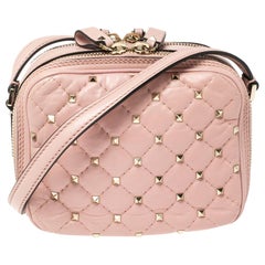 Valentino Loto Quilted Soft Leather Rockstud Spike Camera Bag