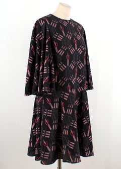 Valentino Love Blade Printed Silk Dress IT 40