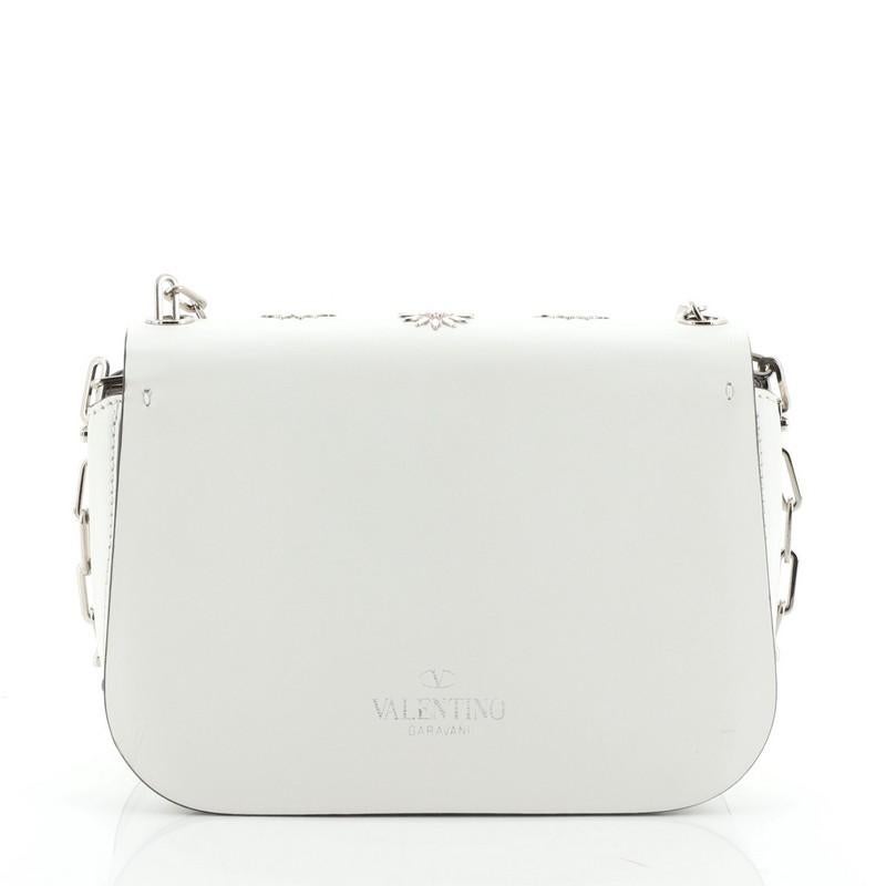 Valentino Love Blade Shoulder Bag Embroidered Leather Small  In Good Condition In NY, NY