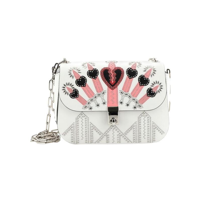 Valentino Love Blade Shoulder Bag Embroidered Leather Small 
