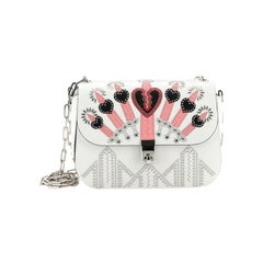 Valentino Love Blade Shoulder Bag Embroidered Leather Small