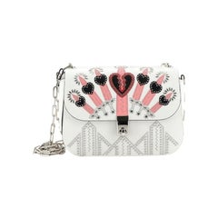 Valentino Love Blade Shoulder Bag Embroidered Leather Small 